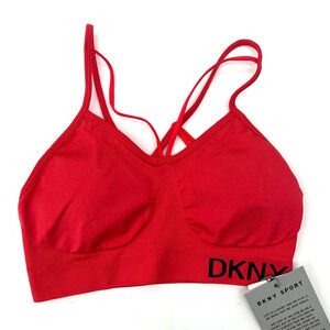 DKNY Womens Sports Bar Strappy Bright Melon Pink XS NWT